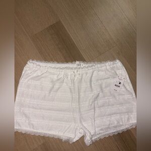 Ardene White Lace Trim Pajama Shorts